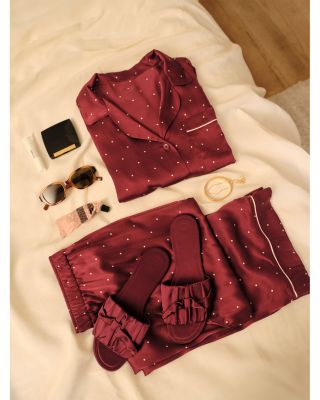 Eberjey x Lily Aldridge Inez Printed Washable Silk Long Pajama Set