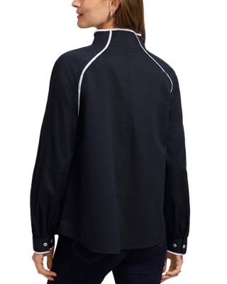 Daphne Long Sleeve Matte Sateen Popover Shirt