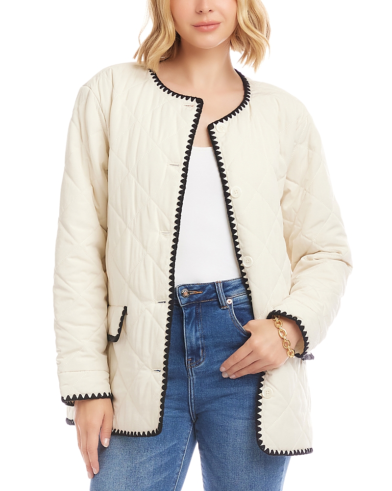Karen Kane Edge Stitch Quilted Jacket In Multi