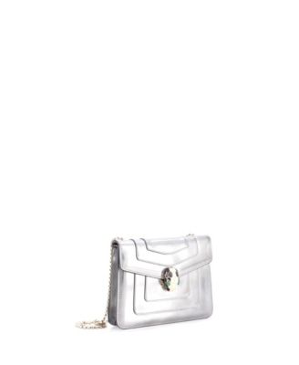  Small Serpenti Forever Square Shoulder Bag Metallic Leather