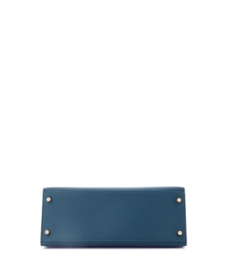  Kelly 28 Handbag Blue Epsom with Gold Hardware