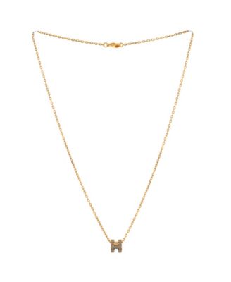  Mini Pop H Pendant Chain Necklace Metal and Enamel