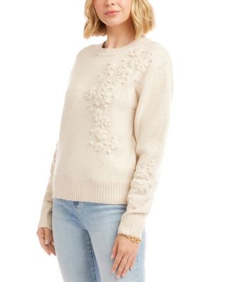 Hand Embroidered Flower Detail Sweater