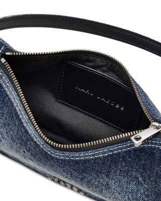 Faded Denim Charm Chain Shoulder Bag