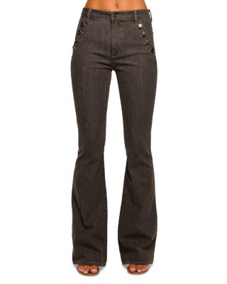Helena High Rise Flare Jeans in Grey Wash