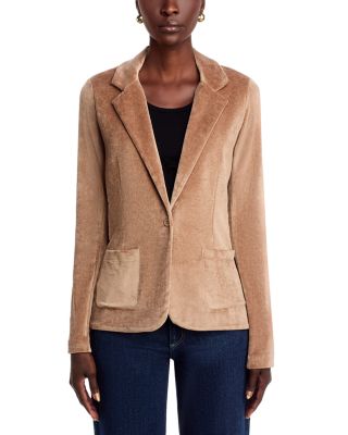Velour One Button Blazer