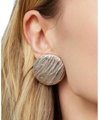  Sterling Silver Linen Button Earrings