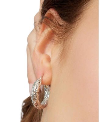  Sterling Silver Byzantine Artisan Hoops