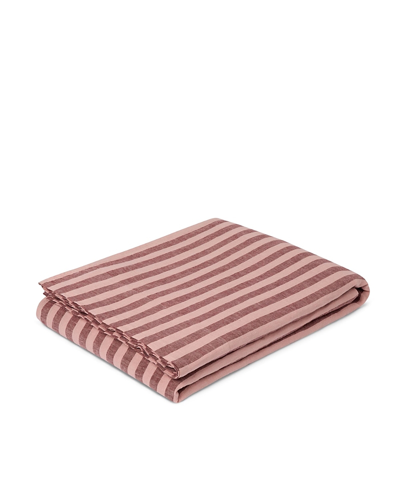 Piglet In Bed Pembroke Stripe Linen Blend Flat Sheet, Twin
