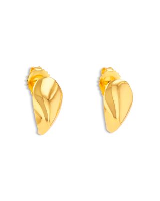 Golden Curved Claw Stud Earrings in 18K Yellow Gold