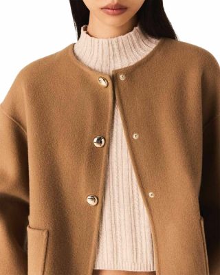 Double-Faced Coat with Leather Collar