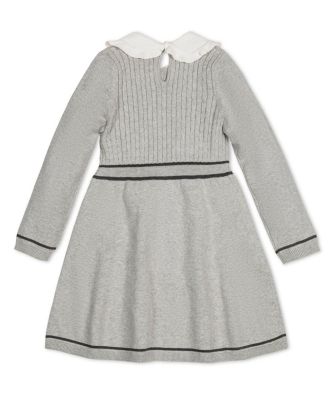 Girls' Organic Long Sleeve Cable Knit Peter Pan Collar Sweater Dress - Baby, Little Kid, Big Kid