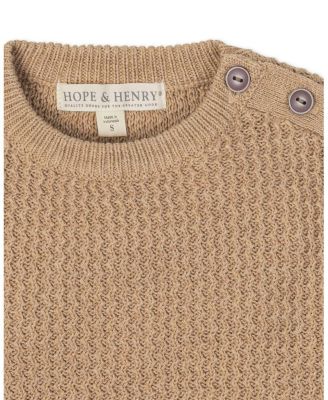 Boys' Organic Long Sleeve Crewneck Sweater with Buttons - Little Kid, Big Kid