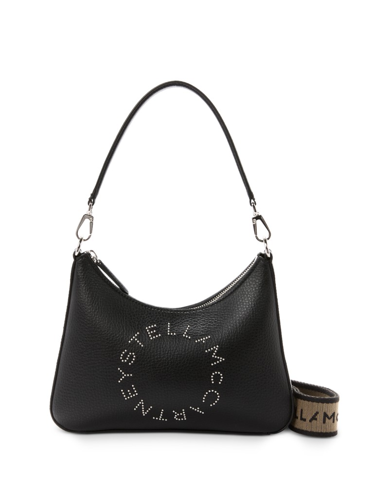 Stella McCartney Logo Hobo Shoulder Bag in Black