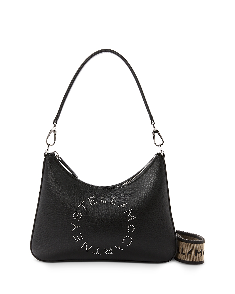 Stella Mccartney Logo Hobo Shoulder Bag In Black