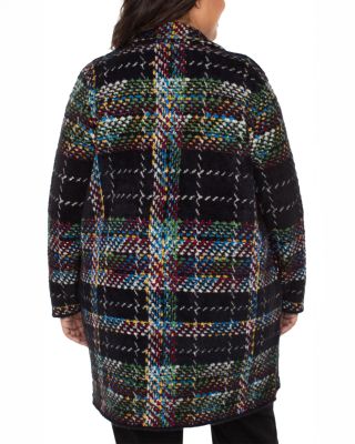 Notched Lapel Sweater Coat