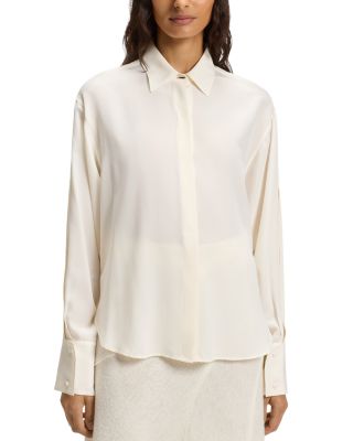 Binalia Silk Concealed Button Blouse