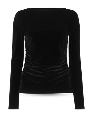 Boat Neck Velvet Top