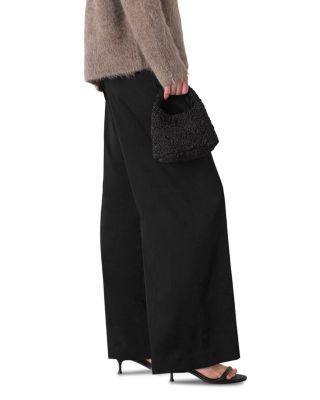 Textured Satin Pintuck Pants 