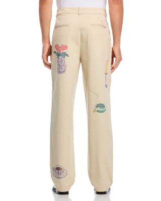 Romeo Pleated Canvas Graphic Pants