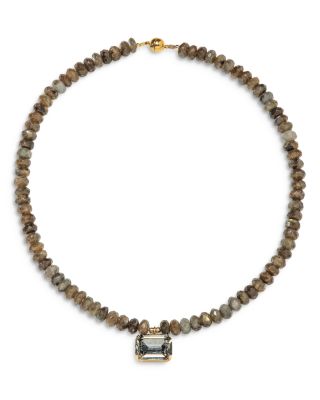 Sidonie Crystal Gemstone Beaded Pendant Necklace, 17.5" 