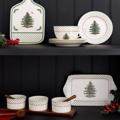 Christmas Tree Polka Dot Serving Board, 13.5"