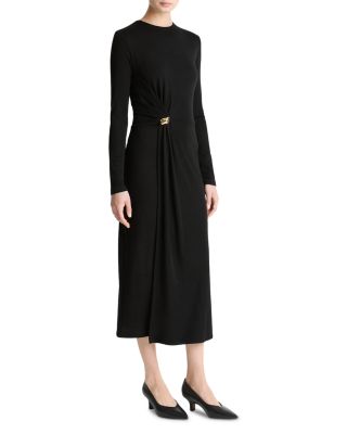 Side Drape Midi Dress
