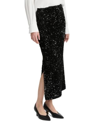 Sequin Velvet Maxi Skirt