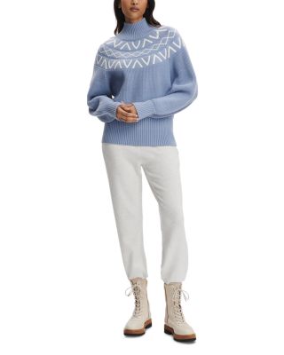 Marcie Fair Isle Yoke Mock Neck Knit Sweater