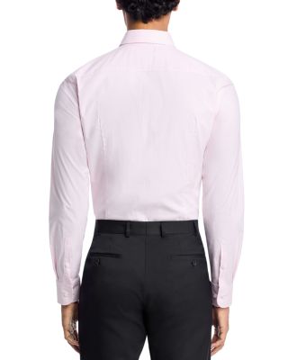 Hank Cotton Stretch Check Dot Slim Fit Dress Shirt