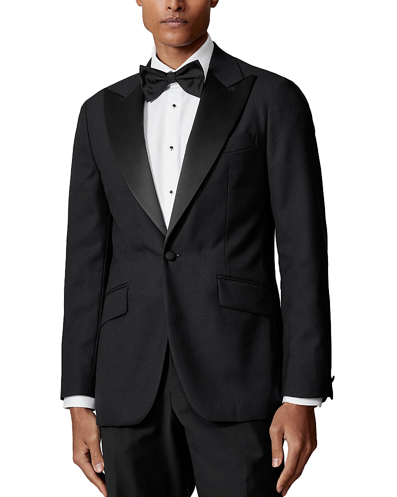 Reiss Sitra Jacquard Tailored Fit Tuxedo Jacket In Animal Print