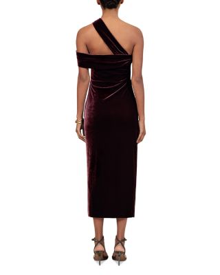 Petite Dalia One Shoulder Velvet Midi Dress