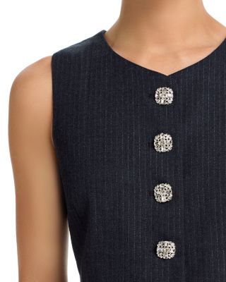 Pinstripe Rhinestone Button Vest & Pinstripe Rhinestone Button Pants - Exclusive