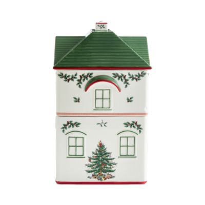 Christmas Tree Christmas Village Canister