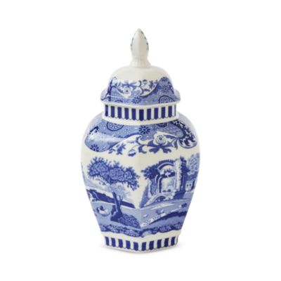 Blue Italian Lidded Vase 5.7"