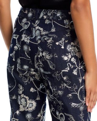 Garden Embroidered Denim Cheyenne Blazer & Garden High Rise Embroidered Denim Nolita Jeans