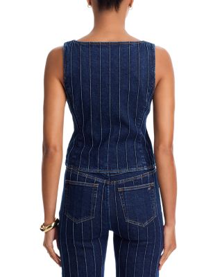 Denim Pintuck Camen Vest & Denim Pintuck Camen High Rise Jeans in Fontaine