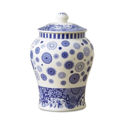 Blue Italian Brocato Lidded Vase 5&amp;quot;