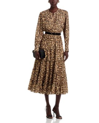 Split-Neck Tiered Dress