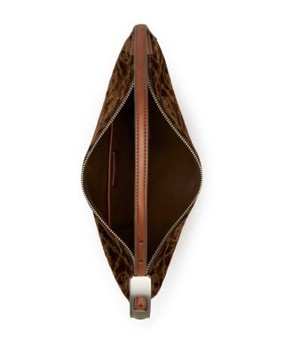 T Monogram Small Flocked Shoulder Bag