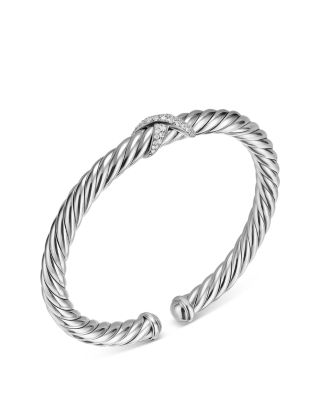 Cable Flex&reg; X Bracelet in Sterling Silver with Diamonds, 6mm