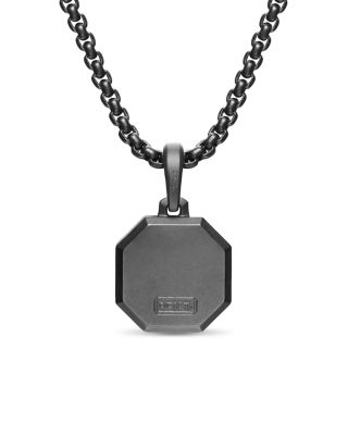 Men's Faceted Amulet in Black Titanium, 16mm