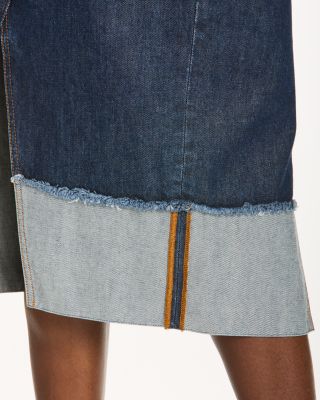 Inside Out Denim Midi Skirt