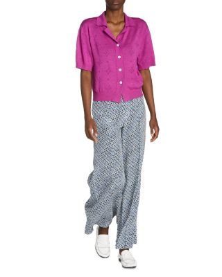 Wool Silk Perforated Knit Shirt