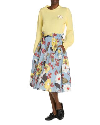 Floral Flared Mid Length Skirt