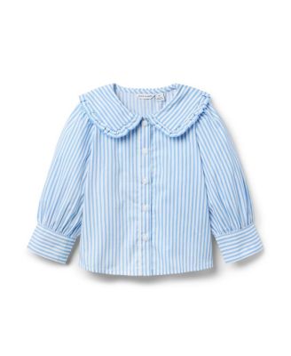 Girls' Striped Ruffle Collar Top - Baby, Little Kid, Big Kid