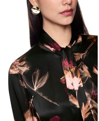 Turtleneck Blouse with Floral Print