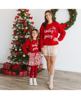 Women&#39;s Holly Jolly Bow Christmas Knit Sweaters