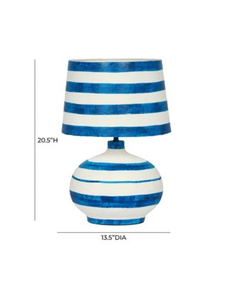 Positano Striped Papier Mache Table Lamp