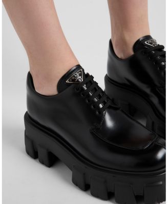  Women's Monolith Brushed Leather Lace-Up Shoes